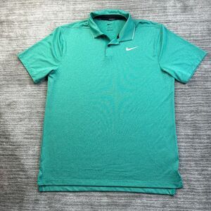 Nike Polo Shirt Mens Medium Green Vapor Dri Fit Golf Performance